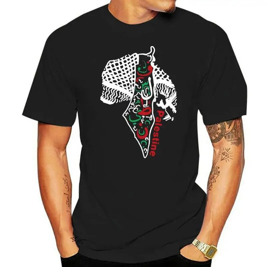 Palestine Shemagh Tee With Map Of Palestine T Shirt