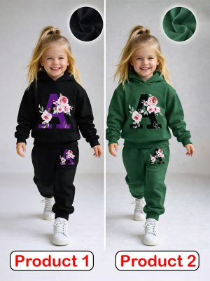 Girls Winter Sweatshirt & Trouser Combo Set - CGPP4 (2 Pcs Combo Offer)