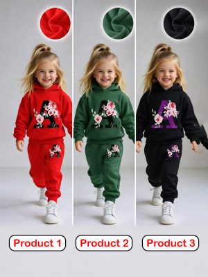 Girls Winter Sweatshirt & Trouser Combo Set – CGPP5 (3 Pcs Combo Offer)