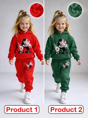 Girls Winter Sweatshirt & Trouser Combo Set – CGPP3 (2 Pcs Combo Offer)