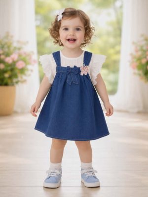 Baby Girl Denim Frock Set BGDS26