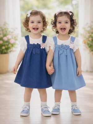 Baby Girl Denim Frock 2 set Combo BGDSC27