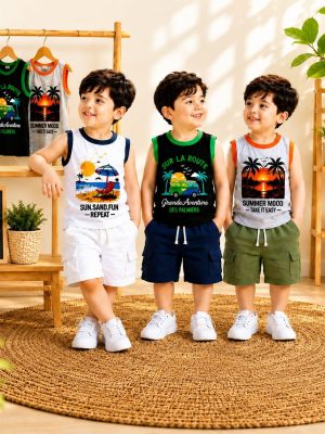 Megi T-Shirt Terry Pant 3 Set Combo KTPC2